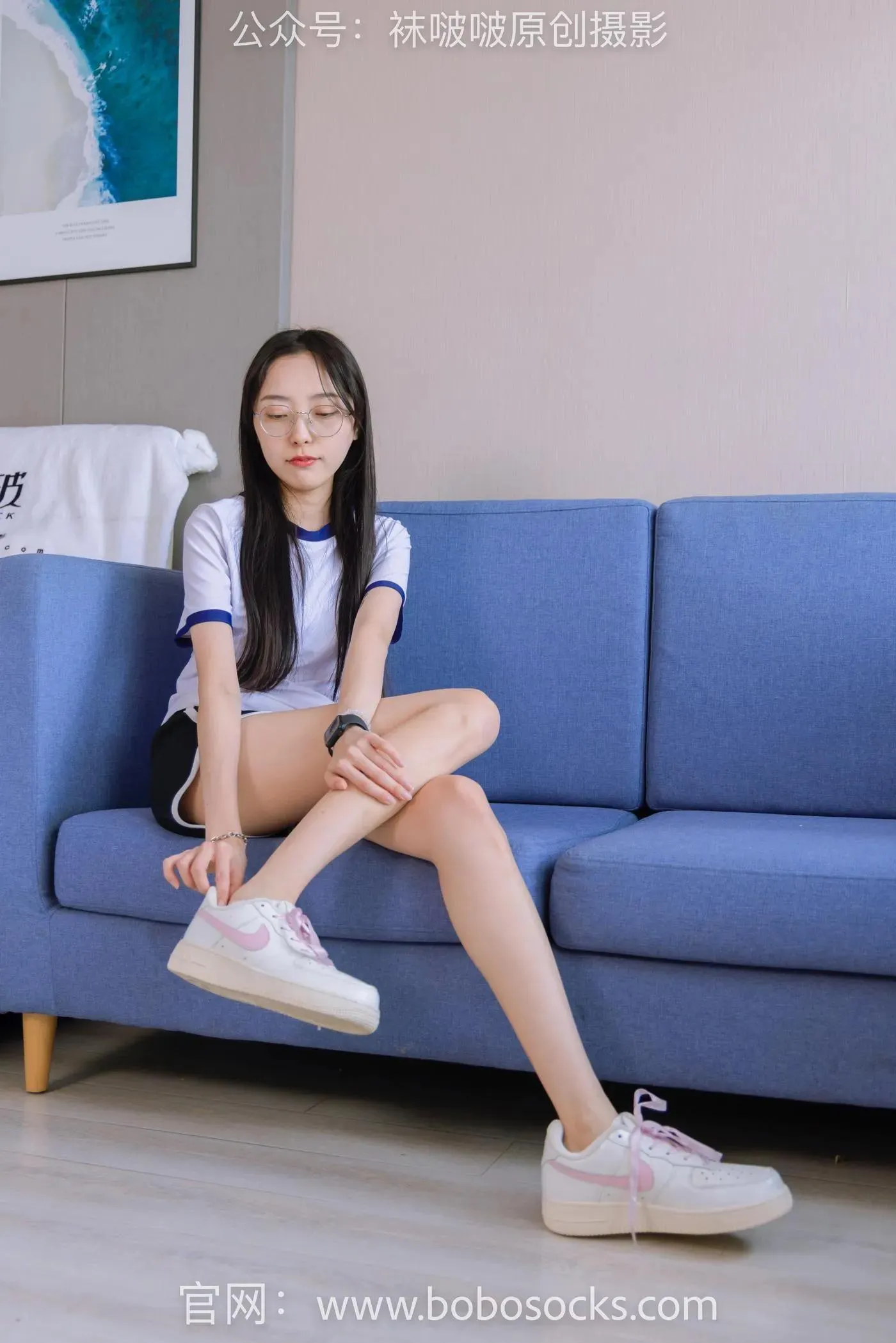 [BoBoSocks袜啵啵]NO.147 稚予-空军一号板鞋、白棉袜、体操服 [139P]插图7